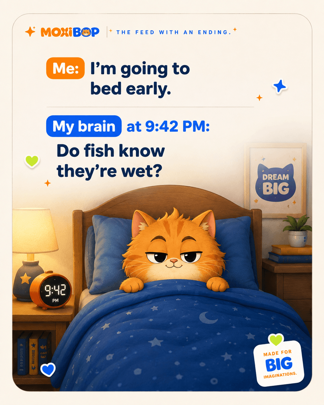 MOXIBOP bedtime post about a late-night thought